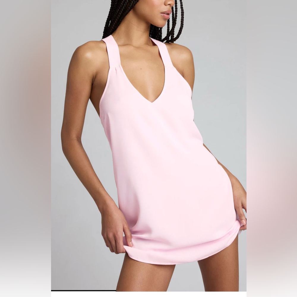 Supreme Mini Slip Dress in peach/baby blue (see pics)